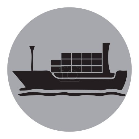 Téléchargez les illustrations : Illustration des vecteurs d'icône de navire de charge - en licence libre de droit