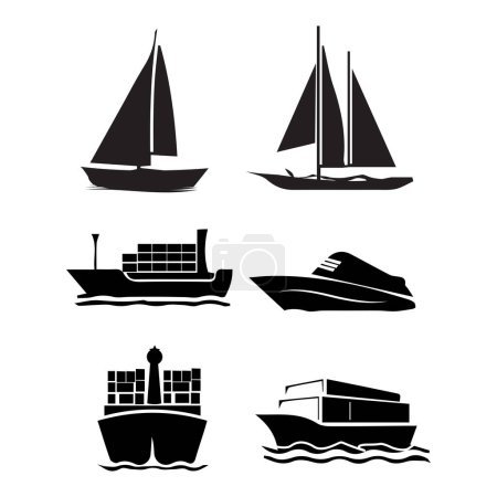 illustration des vecteurs d'icône de navire de charge