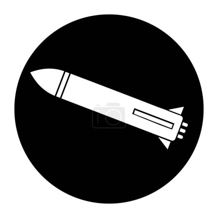 Téléchargez les illustrations : Illustration vectorielle d'icône de missile et de fusée - en licence libre de droit