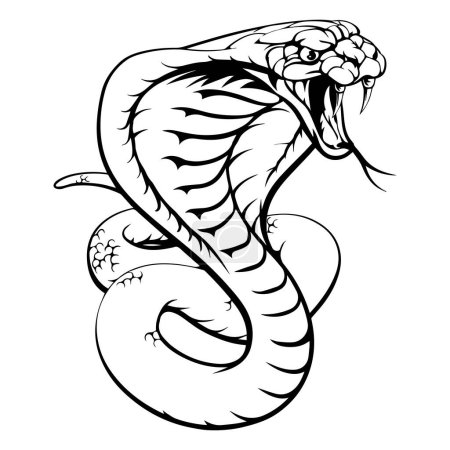 Illustration for Cobra snake sign on a white background. - Royalty Free Image
