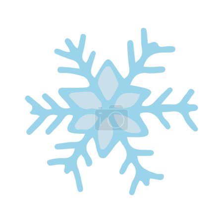 Illustration for Doodle of snowflake. Cartoon clipart of abstract winter season attribute. Vector illustration isolated on white. - Royalty Free Image