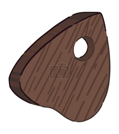 Illustration for Heart-shaped planchette for spirit board, Ouija board occult item doodle. Halloween vector illustration in cartoon style isolated on white.. - Royalty Free Image