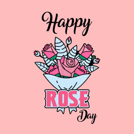 Illustration for Elegant Rose Day Design. Romantic Floral Apparel for Valentine's Day with Love Blossoms, Petal Perfection, and Graceful Garden Elegance, Blossoming Romance - Royalty Free Image