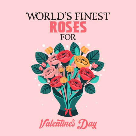 Elegantes Rose Day Design. Romantische Blumenkleidung zum Valentinstag mit Liebesblüten, Blütenblatt-Perfektion und anmutiger Garten-Eleganz, blühender Romantik