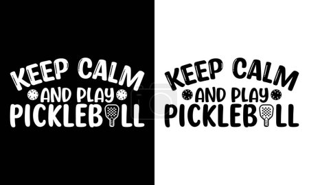 Illustration for Pickleball SVG t-shirt design. funny pickleball t-shirt design, Pickleball T-shirt, pickleball vector, tournament, SVG Design Sporty Paddle Game Apparel design for Active Lifestyles, sporty paddle game apparel, game - Royalty Free Image