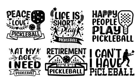 Illustration for Pickleball SVG t-shirt design. funny pickleball t-shirt design, Pickleball T-shirt, pickleball vector, tournament, SVG Design Sporty Paddle Game Apparel design for Active Lifestyles, sporty paddle game apparel, game - Royalty Free Image