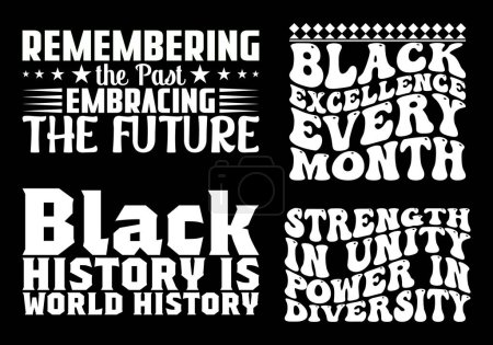 Black History Month T-shirt design. Afroamerikanischer Stolz, Vermächtnis und kultureller Reichtum. Black History Month ist ein jährlicher Monat, der seinen Ursprung in den Vereinigten Staaten hat, wo er auch als afroamerikanischer Geschichtsmonat bekannt ist..