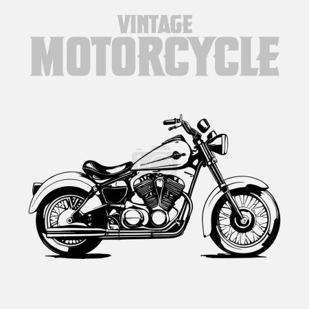 Ilustración de Vintage viejo vector negro motocicleta. motocicleta silhoutte vector, vector de bicicleta, bicicleta de carreras, vector blanco y negro, silhoutte, 90s motorbiike - Imagen libre de derechos