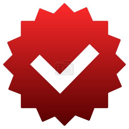 Illustration for Verify checkmark icon on stars background - Royalty Free Image