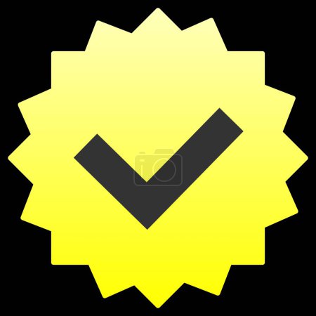 Illustration for Verify checkmark icon on stars background - Royalty Free Image