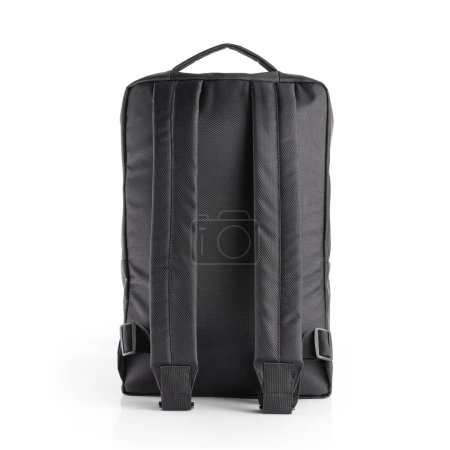 Photo for Backside view of black casual backpack on white background. - Royalty Free Image