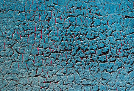 Téléchargez les photos : Texture floue de peinture à peler bleue sur une surface métallique rouillée. - en image libre de droit