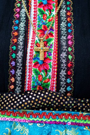 Foto de Detalles del disfraz tradicional de Karpathian - Imagen libre de derechos