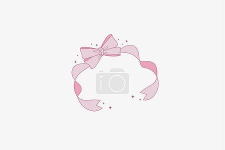 cute coquette style pink bow illustration