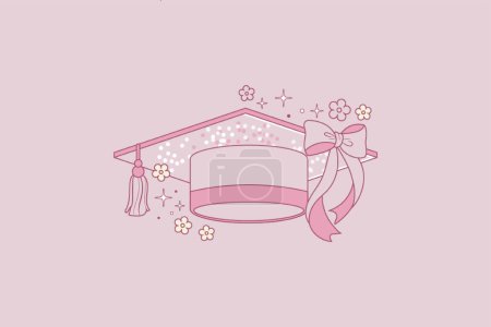 Illustration for Nice coquette style illustration on graduation theme - Royalty Free Image