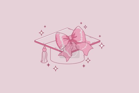 Illustration for Nice coquette style illustration on graduation theme - Royalty Free Image