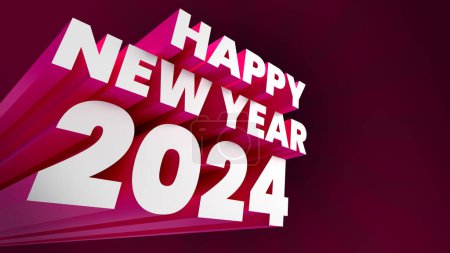Téléchargez les photos : Bonne année 3d lettres signe. Carte de voeux pour la nouvelle année. 2024 nouvelle fête de l'année - en image libre de droit