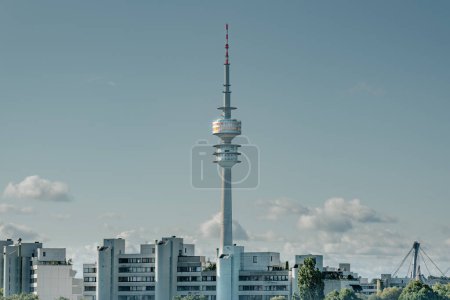 Photo for TV tower, cityscape. Skyline. Residential. City real estate. - Royalty Free Image