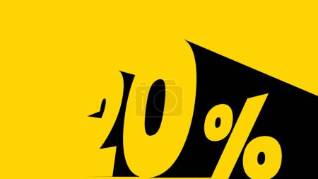 20 percent %. 3D inscription perspective sign. Walue in percent. Clean e