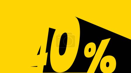 Photo for 40 percent %. 3D inscription perspective sign. Walue in percent. Clean e - Royalty Free Image