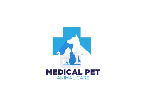 Ilustración de Más diseños médicos del logotipo del cuidado de mascotas para el servicio de mascotas de salud - Imagen libre de derechos