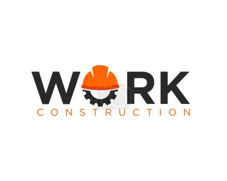 Illustration for Worker construction logo designs for contractor or jobs service - Royalty Free Image