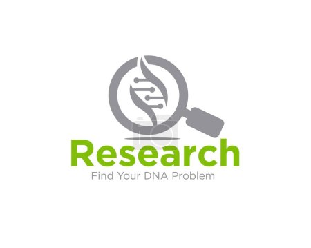 Téléchargez les illustrations : Conceptions de logo de recherche d'ADN pour le logo de service médical - en licence libre de droit