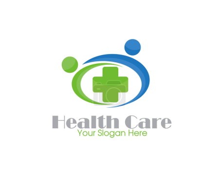 Illustration for Family care logo designs simple for medical service - Royalty Free Image