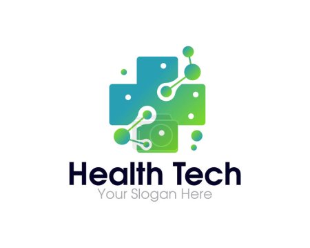 Illustration for Bio tech health care logo designs simple modern - Royalty Free Image