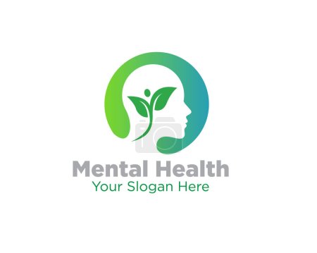 Téléchargez les illustrations : Logo nature santé mentale pour service médical et logo clinique - en licence libre de droit