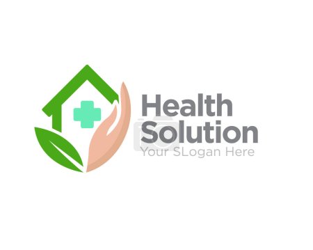 Illustration for Home clinic health care logo designs for medical and hospital service - Royalty Free Image