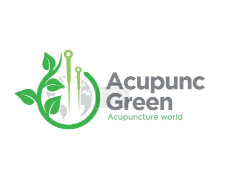 Illustration for Green acupuncture logo designs for herbal and traditional medicine logo - Royalty Free Image