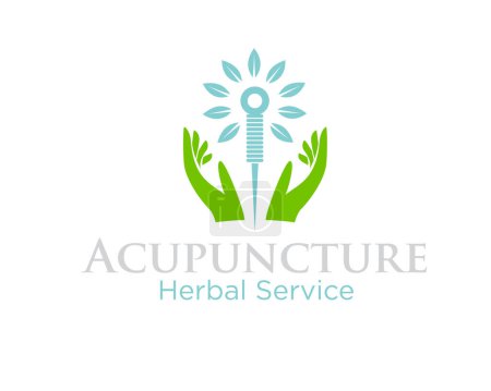 Akupunktur-Handpflege-Logo-Designs einfach für traditionelle Medizin und Klinik-Logo