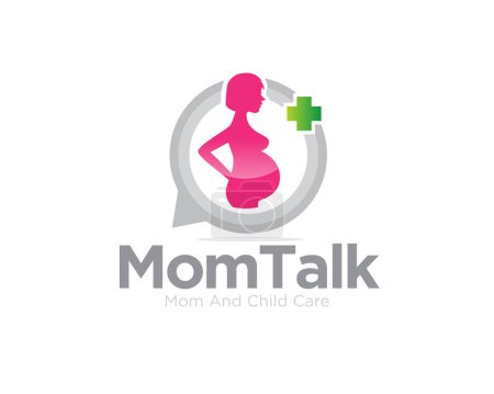 Illustration for Mom talk pregnant consulting logo designs for medical and health consult - Royalty Free Image