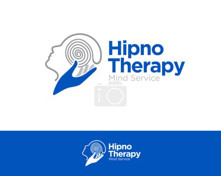 Téléchargez les illustrations : Conception de logo d'hypnothérapie mentale pour le service médical et la santé mentale - en licence libre de droit