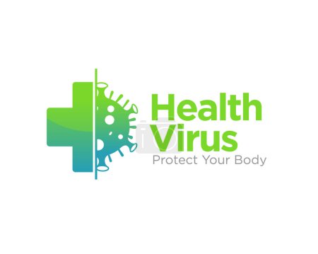 Cross Health mit Virus-Logo-Designs für Medizin und Forschung