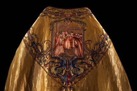 Photo for Religious embroidery on a chasuble in Albi Cathedral, France - Royalty Free Image