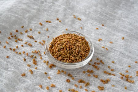 Close-up of brown fenugreek seeds