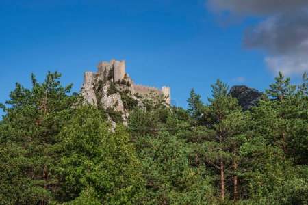 Château cathare au sommet d'une montagne dans le sud de la France