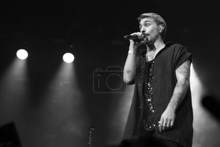Photo for Singer Rayden performs during the concert at the WiZink Center in Madrid. December 2, 2023 Spain - Royalty Free Image