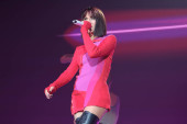 Singer Aitana performs during alphaTour concert at the WiZink Center, on December 5, 2023, in Madrid, Spain. puzzle #691381150