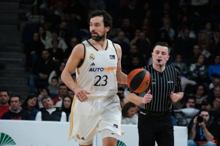 Photo for Sergio Llull  of Real Madrid during ACB League match between Real Madrid and Dreamland Gran Canaria at WiZink Center on December 10, 2023 in Madrid, Spain - Royalty Free Image