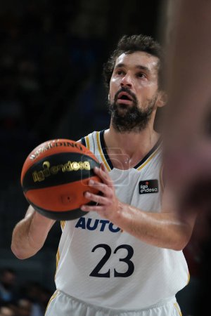 Photo for Sergio Llull  of Real Madrid during ACB League match between Real Madrid and Dreamland Gran Canaria at WiZink Center on December 10, 2023 in Madrid, Spain - Royalty Free Image