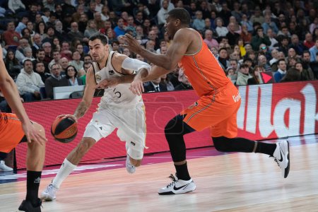 Photo for Alberto Abalde  of Real Madrid during ACB League match between Real Madrid and Valencia st WiZink Center on december 31, 2023 in Madrid, Spain. - Royalty Free Image
