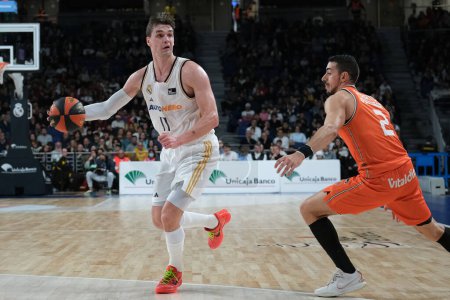 Photo for Mario Hezonja  of Real Madrid during ACB League match between Real Madrid and Valencia st WiZink Center on december 31, 2023 in Madrid, Spain. - Royalty Free Image
