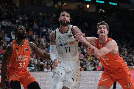 Photo for Vincent Poirier  of Real Madrid during ACB League match between Real Madrid and Valencia st WiZink Center on december 31, 2023 in Madrid, Spain. - Royalty Free Image