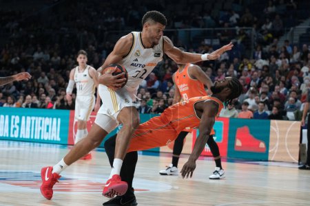 Photo for Edy Tavares  of Real Madrid during ACB League match between Real Madrid and Valencia st WiZink Center on december 31, 2023 in Madrid, Spain. - Royalty Free Image