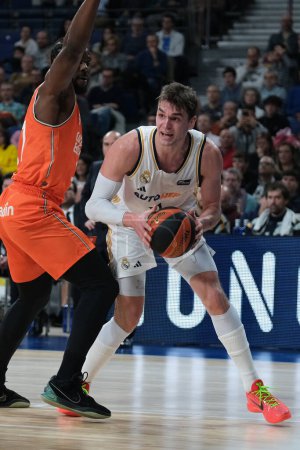 Photo for Adam Hang of Real Madrid during ACB League match between Real Madrid and Valencia st WiZink Center on december 31, 2023 in Madrid, Spain. - Royalty Free Image