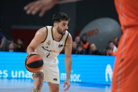 Photo for Facundo Campazzo  of Real Madrid during ACB League match between Real Madrid and Valencia st WiZink Center on december 31, 2023 in Madrid, Spain. - Royalty Free Image