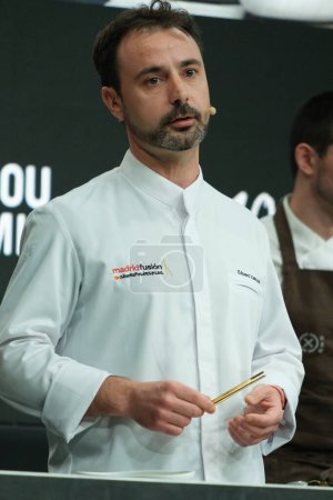 Photo for Spanish chef Eduard Xatruch from Enjoy during the edition of the Madrid international gastronomic congress,  Madrid January 29, 2024 Spain - Royalty Free Image